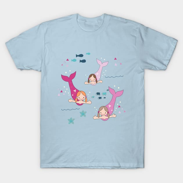 Three Mermaids T-Shirt by KathrinLegg